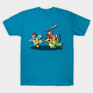 the Great Zombie Chicken Baseball Bat Race T-Shirt